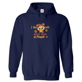 I Like Cats More Than People Classic Unisex Kids and Adults Pullover Hoodie